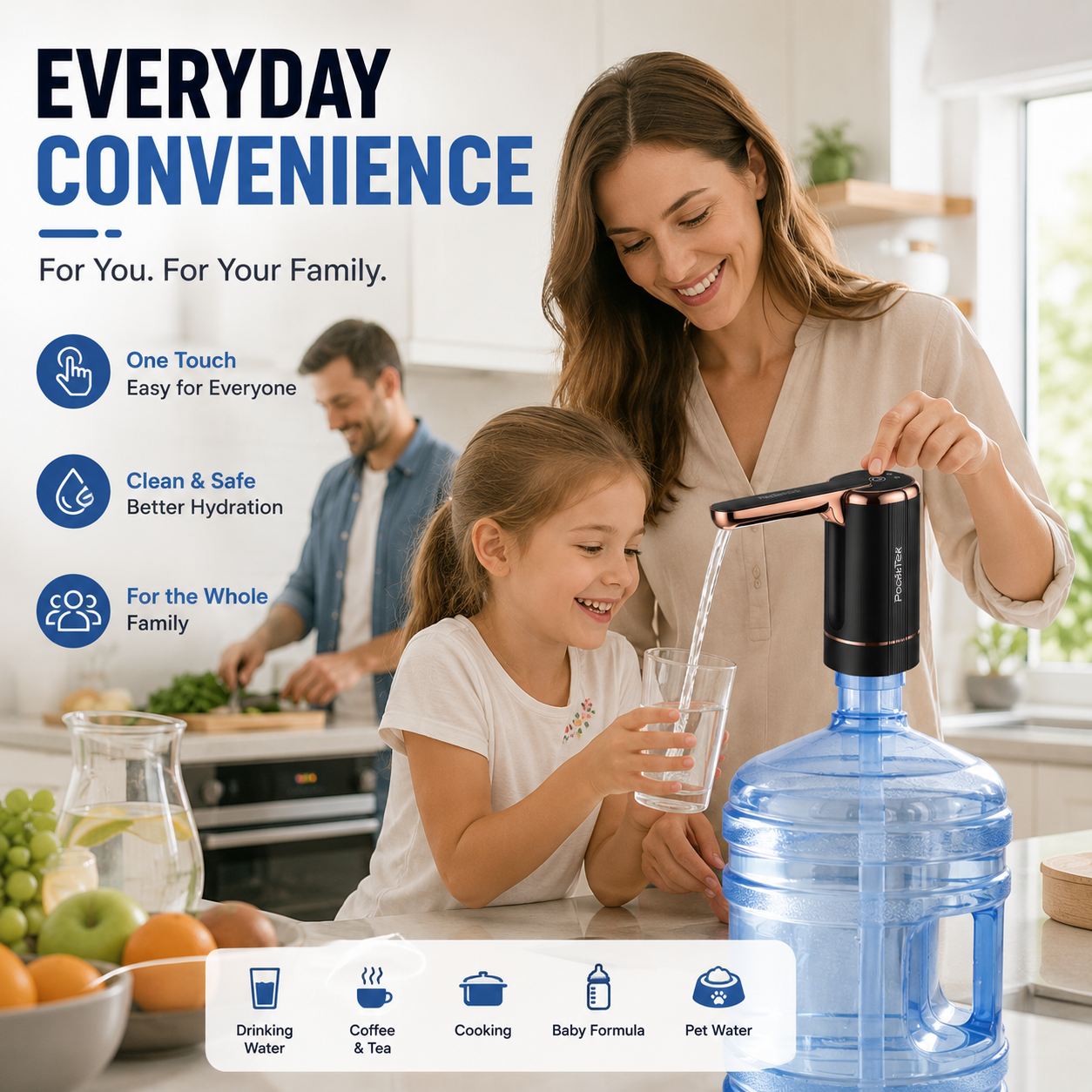 💧Foldable Electric Water Pump | One-Touch Gallon Bottle Dispenser