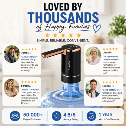 💧Foldable Electric Water Pump | One-Touch Gallon Bottle Dispenser