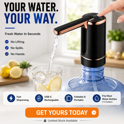 💧Foldable Electric Water Pump | One-Touch Gallon Bottle Dispenser