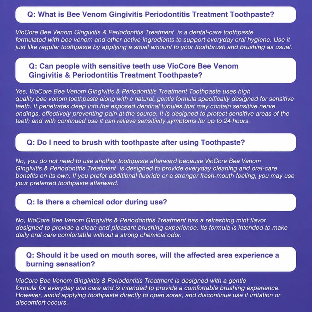 🦷VioCore Bee Venom Gingivitis & Periodontitis Treatment Toothpaste