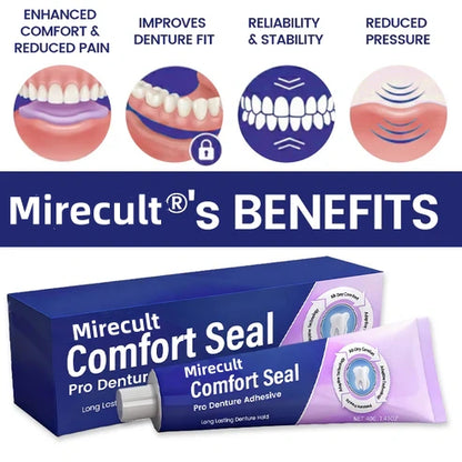 🔥 LIMITED SPECIAL OFFER 🔥 Mirecult® Comfort Seal Pro Denture Adhesive🦷💜FDA Certified (Clinically Proven 96- Hour Lock Hold for Secure, Comfortable & Zinc-Free Denture Fit)