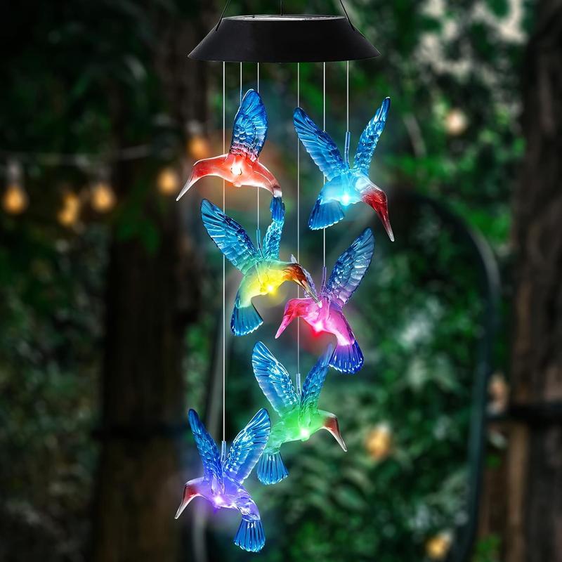 🐦Solar Hummingbird Wind Chimes – Magical Color-Changing Garden Decor