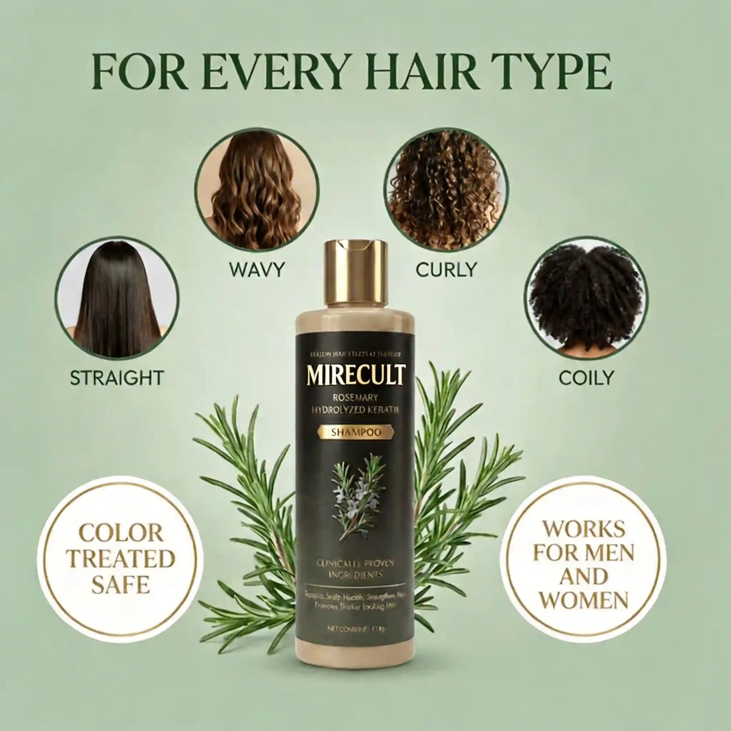 Mirecult🔥Organic Rosemary Shampoo | Reduces Breakage-Related Hair Loss