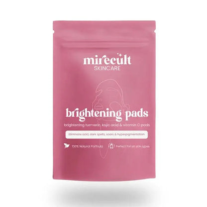 mirecult Brightening Turmeric & Kojic Acid Pads With anti-aging, hydrating, firming, lifting, skin-repairing, and spot-correcting benefits for a more even, clearer complexion.