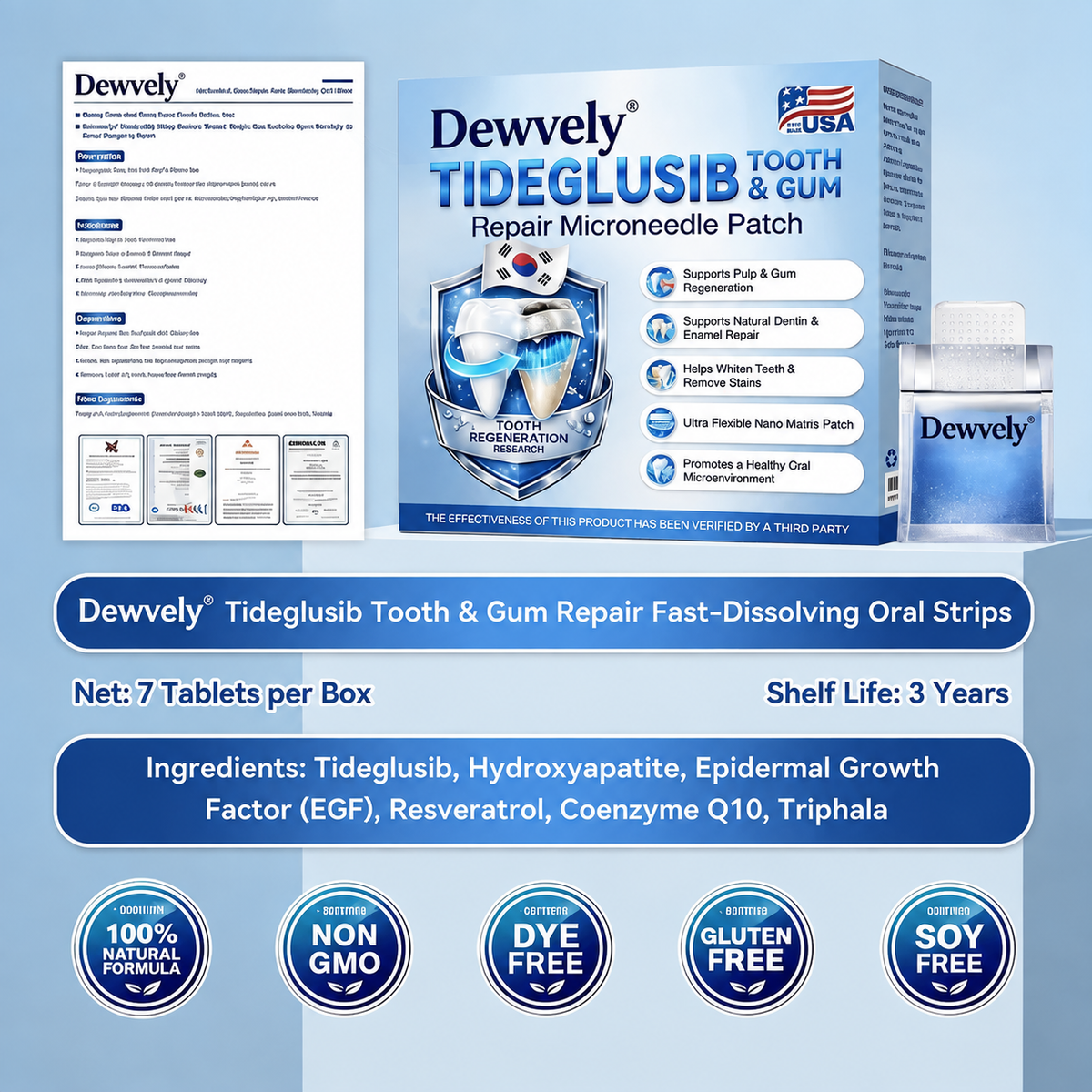 🦷 Tideglusib Fast‑Dissolving Tooth & Gum Repair Oral Strips ✨