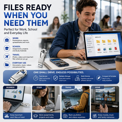 3-in-1 USB Flash Drive – Free Up Space & Move Files Fast