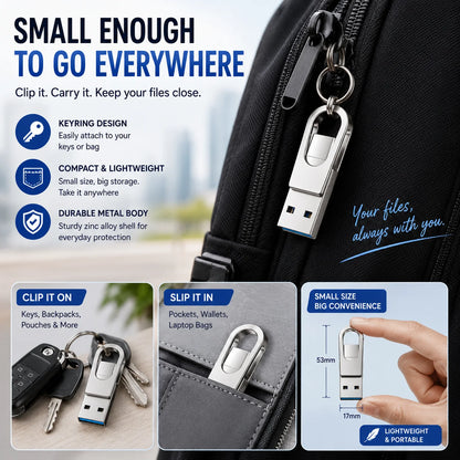 3-in-1 USB Flash Drive – Free Up Space & Move Files Fast