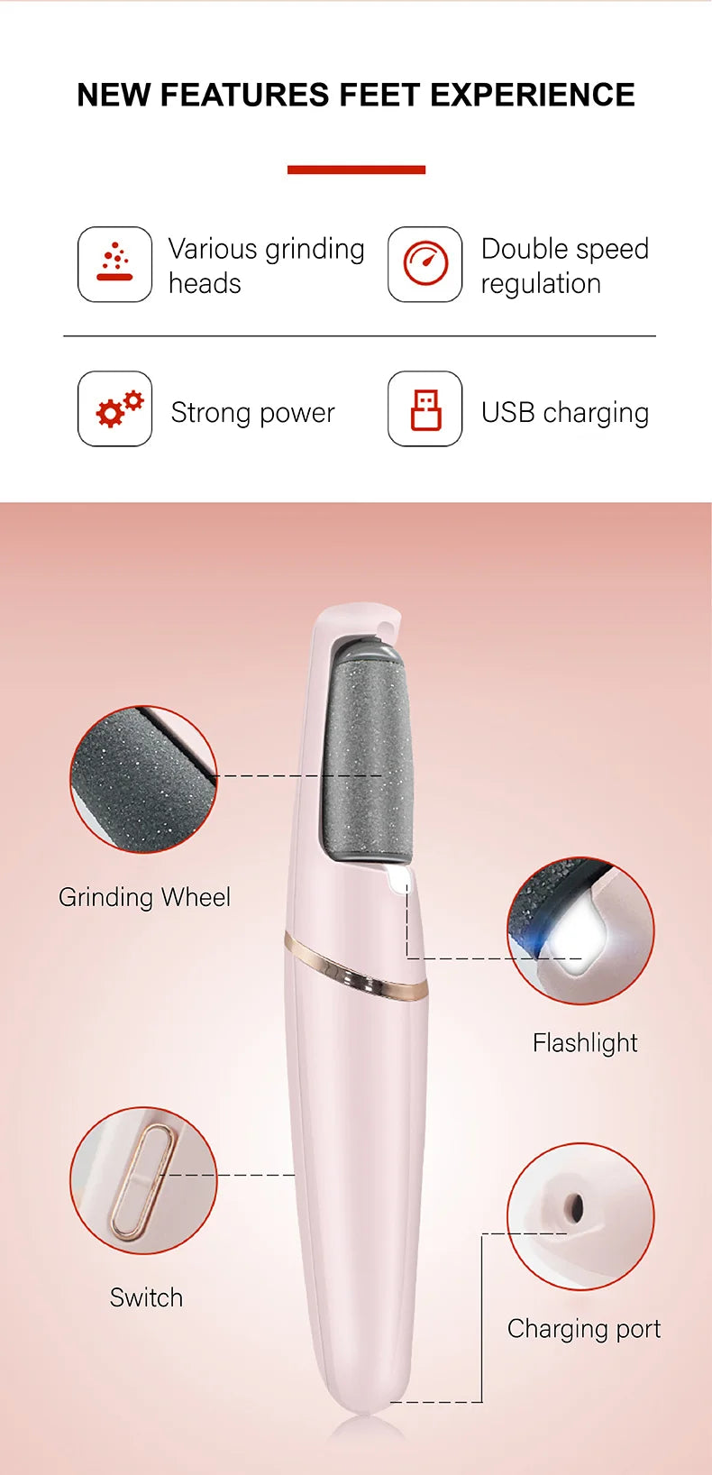 Flash Sale: 50% OFFRechargeable Electric Foot File Callus Remover with LED Display