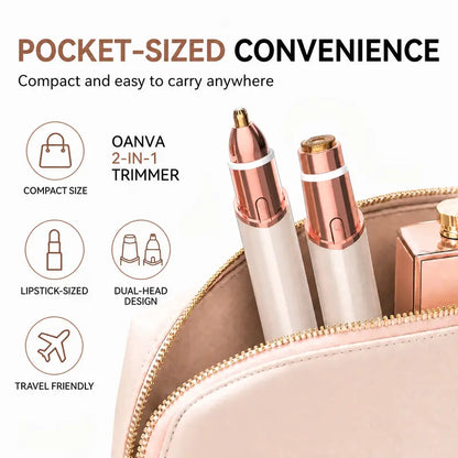 2-in-1 Women's Facial & Eyebrow Hair Trimmer | Rechargeable Painless Face Razor & Precision Eyebrow Shaper