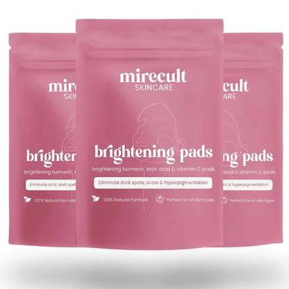 mirecult Brightening Turmeric & Kojic Acid Pads With anti-aging, hydrating, firming, lifting, skin-repairing, and spot-correcting benefits for a more even, clearer complexion.