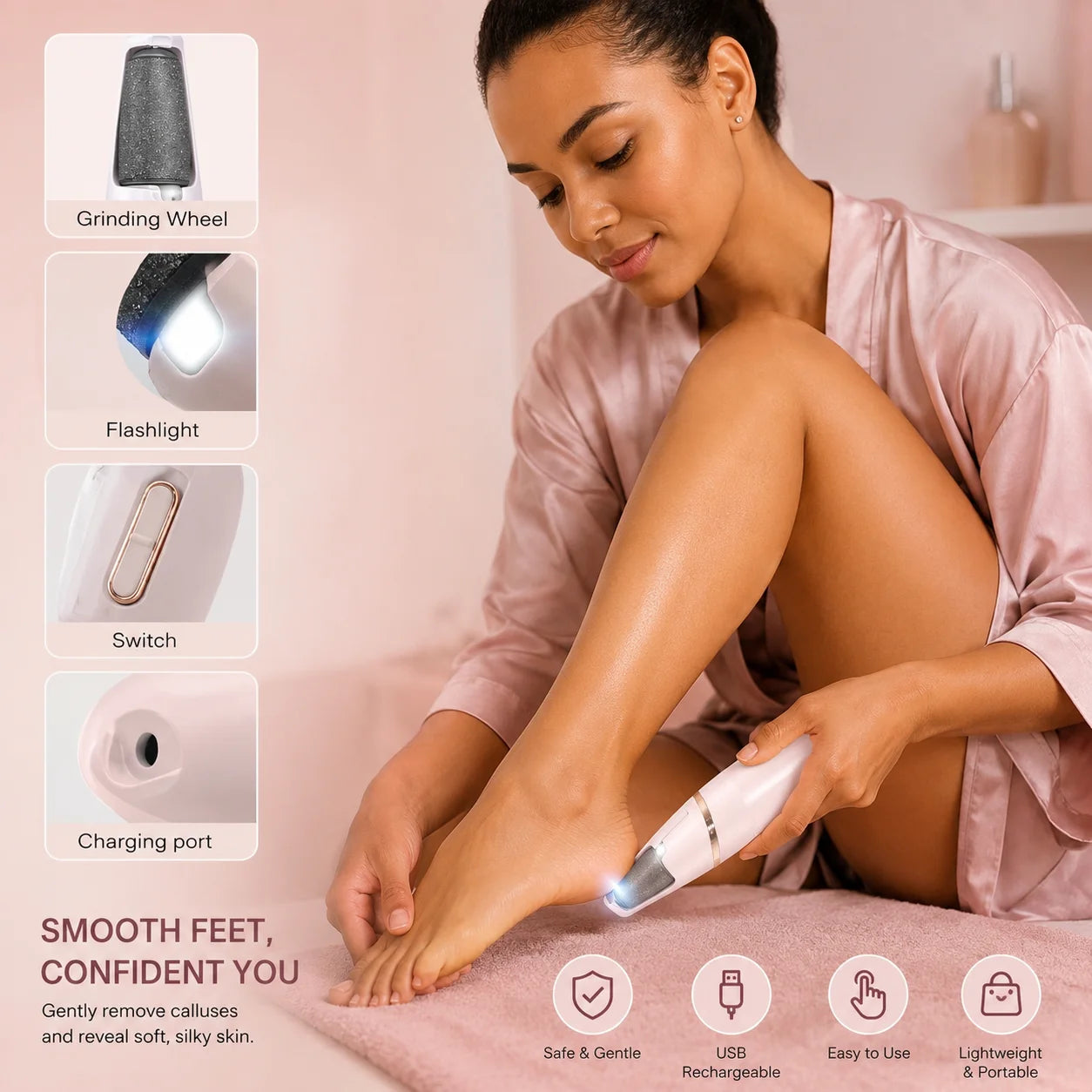 Flash Sale: 50% OFFRechargeable Electric Foot File Callus Remover with LED Display
